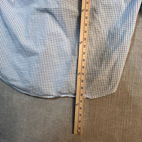 Men’s Crown & Ivy Classic Fit Shirt L Blue White Checked Long Sleeve Button-Up - Picture 8 of 9